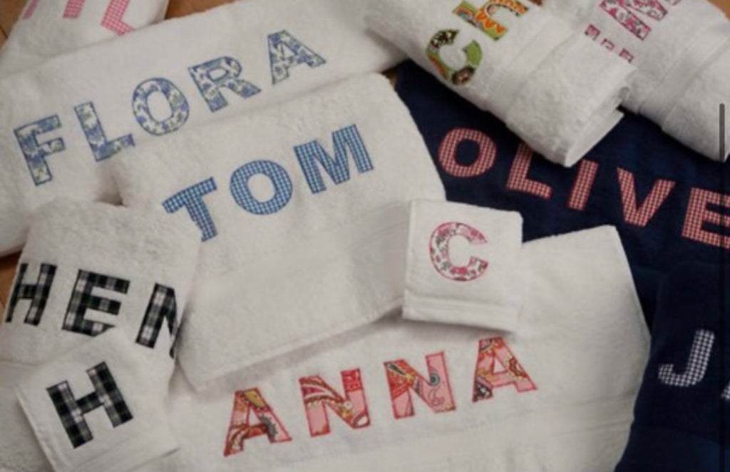 Goodwin &amp; Burgess produce beautifully hand sewn personalised embroidered lettering onto luxurious towels