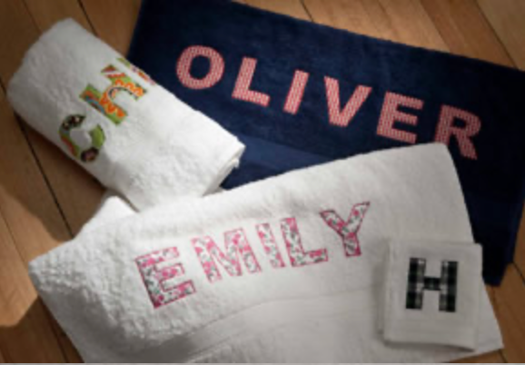 Goodwin &amp; Burgess produce beautifully hand sewn personalised embroidered lettering onto luxurious flannels