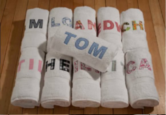 Goodwin &amp; Burgess produce beautifully hand sewn personalised embroidered lettering onto luxurious flannels
