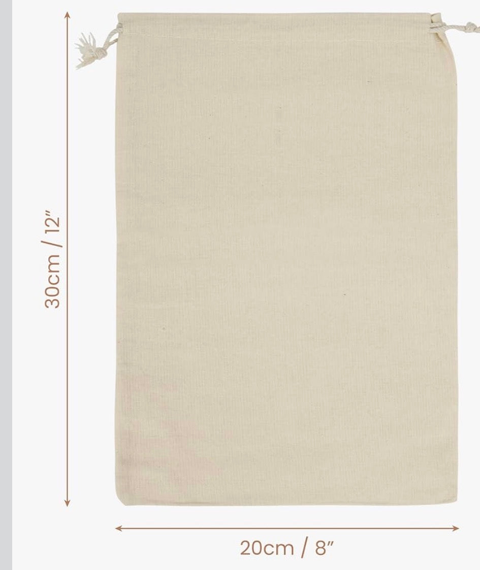 Cotton Essentials bag, Neutral drawstring storage for everyday, personalised to your lifestyle BySparkes