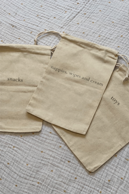 Cotton Essentials bag, Neutral drawstring storage for everyday, personalised to your lifestyle BySparkes