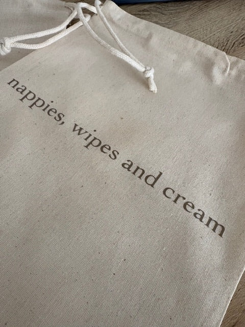Cotton Essentials bag, Neutral drawstring storage for everyday, personalised to your lifestyle BySparkes