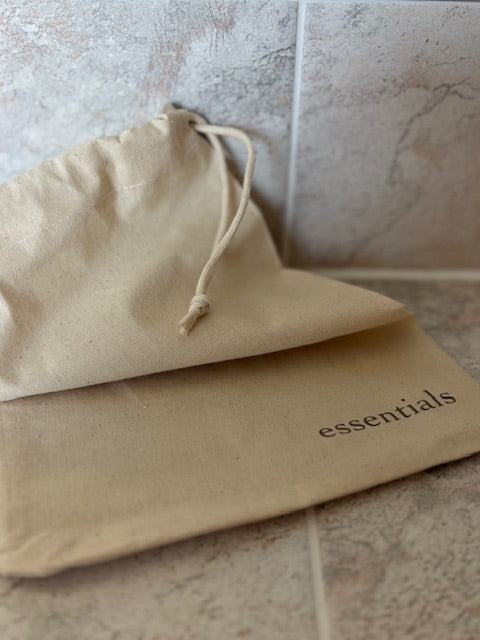 Cotton Essentials bag, Neutral drawstring storage for everyday, personalised to your lifestyle BySparkes